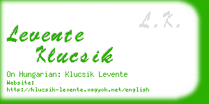 levente klucsik business card